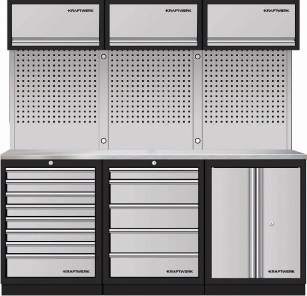Kraftwerk Mobilio Armoire murale combinée 3 pièces, acier inoxydable, 3964K-85S-K3IX