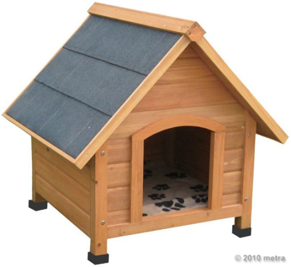 Niche pour chien Metra, bois massif, toit pointu 70 x 60 x 75 cm, 10044