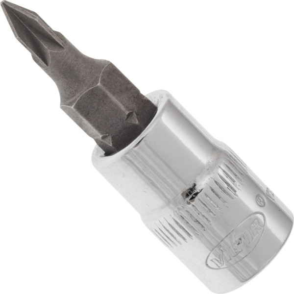 Embout de tournevis VIGOR, carré creux 6,3 mm (1/4 pouce), profil Pozidriv PZ, PZ0, V2594N