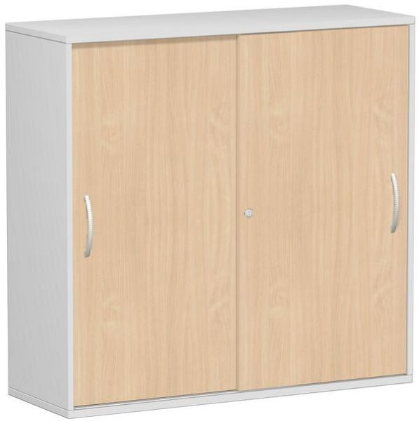 geramöbel panneau supérieur d'armoire à portes coulissantes 25 mm, avec pieds, verrouillable, 1200x425x1182, hêtre/gris clair, S-312353-BL