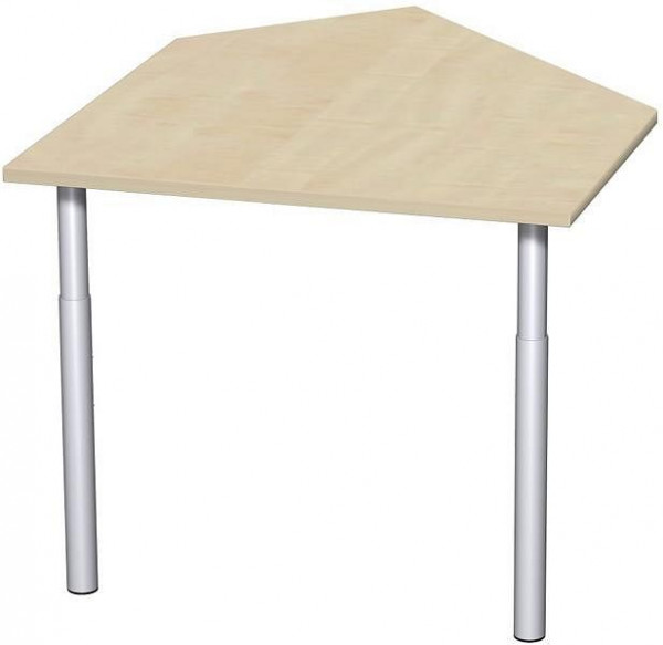 table d'extension de données geramöbel gauche avec pieds de support, matériel de liaison inclus, réglable en hauteur, 1060x1225x680-820, érable/argent, N-657005-AS