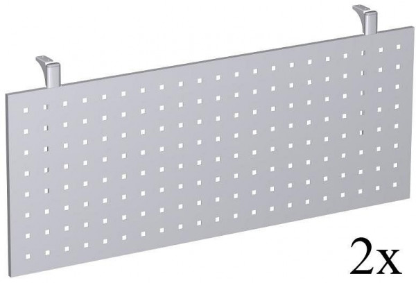 geramöbel Panneau de fond perforé 4 pieds Pro pour plaque pentagonale, argent, N-657610-S