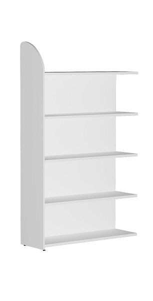 Kerkmann DANTE étagère 1900 x 1000 mm avec paroi arrière, 5 étagères, blanc, 50972710