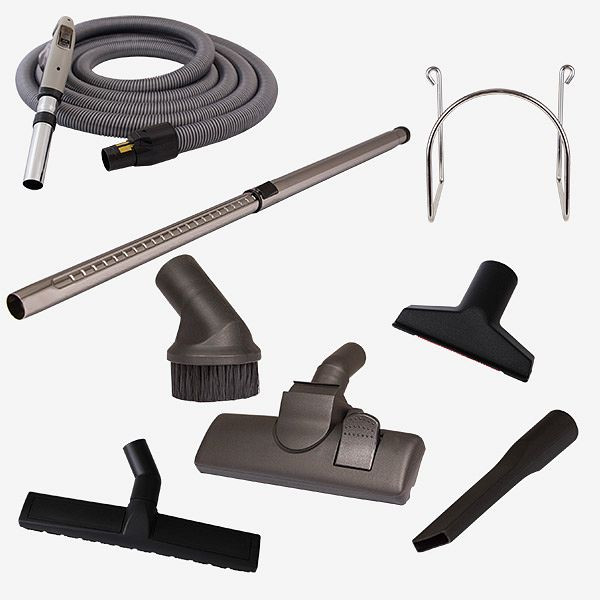 Kit d'accessoires d'aspiration HKW BLACK SYSTEM POWERCONTROL (8 pièces) - tuyau d'aspiration de 6 m de long, 3010PC
