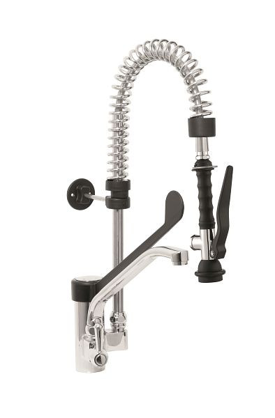 Douche monotrou Saro + robinetterie à levier noir EMMI, 457-1070