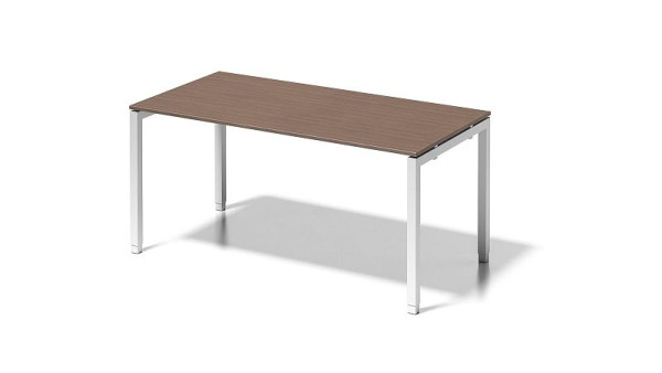 Bureau Bisley Cito, structure en U réglable en hauteur 650-850 mm, H 19 x L 1600 x P 800 mm, noyer/blanc signalisation, DUH1608WN396