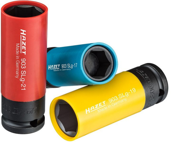 Hazet impact, jeu de douilles tournevis machine, carré creux 12,5 mm, 17 - 21, nombre d'outils : 3, 903SPC/3