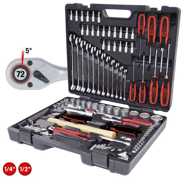 KS Tools jeu d'outils universels 1/4"+1/2", 97 pièces, 917.0797