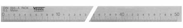 Règles de ligne Vogel Germany, inox, 500 mm, 30 x 6 mm, 1691000050