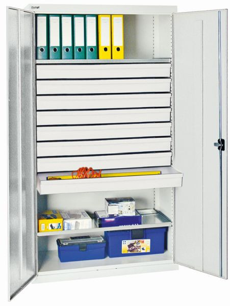 armoire à outils et matériaux contondants série 2000, 7035/7035, 8 grands tiroirs, 2008107