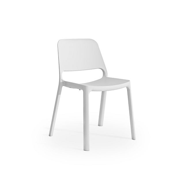 Mayer Sitzmöbel myNUKE chaise empilable, plastique blanc, cadre blanc, 2050_61