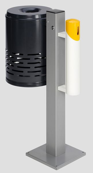 Collecteur de déchets VAR / combinaison cendrier AG 101, corbeille anthracite - corps jaune - tête de lit blanc, 28120
