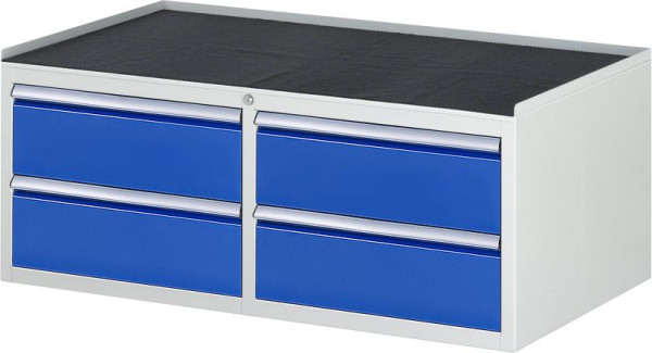 Armoire à tiroirs RAU série 7000, L1145xP650xH465mm, gauche : tiroirs : 2xH180mm, droite : tiroirs : 2xH180mm, support métallique, 03-LL2.0.0A-MT.11