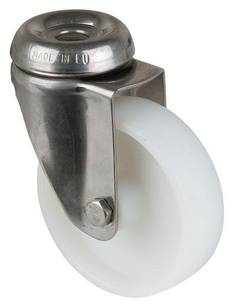 Rouleau d'appareil en acier inoxydable BS rollers, largeur de roue 23 mm, roue Ø 75 mm, capacité de charge 60 kg, palier lisse, lot de 2, G101.A90.076