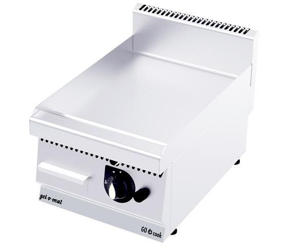 Plaque de cuisson à gaz gel-o-mat en acier inoxydable lisse, GO Cook 600, 4,6 kW gaz, GF4060G