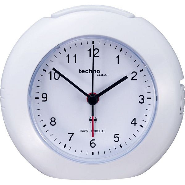 Radio-réveil Technoline blanc, radio-réveil DCF-77, dimensions : 120 x 112 x 52 mm, WT 757 blanc