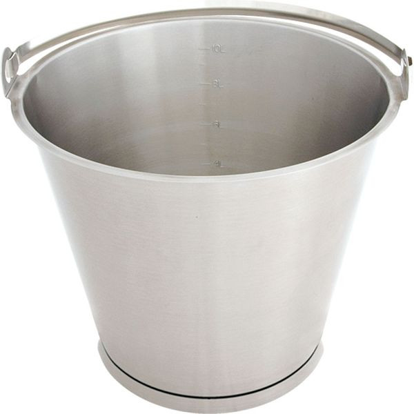 Seau en acier inoxydable Stalgast, avec pneus de fond, avec échelle, empilable, 10 litres, KG0405100