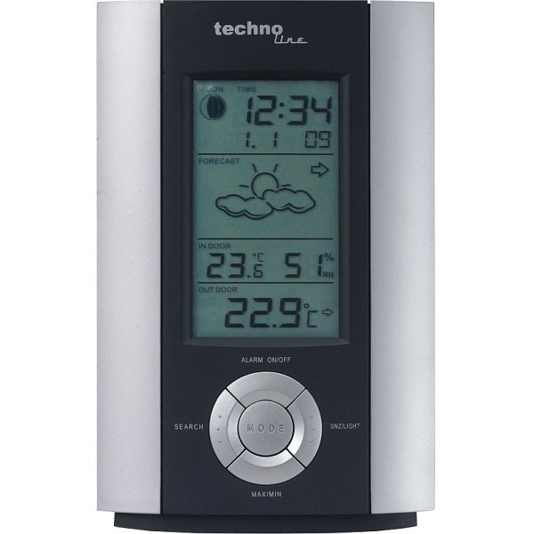Station météo Technoline, horloge à quartz, dimensions : 95 x 145 x 50 mm, WS 6710