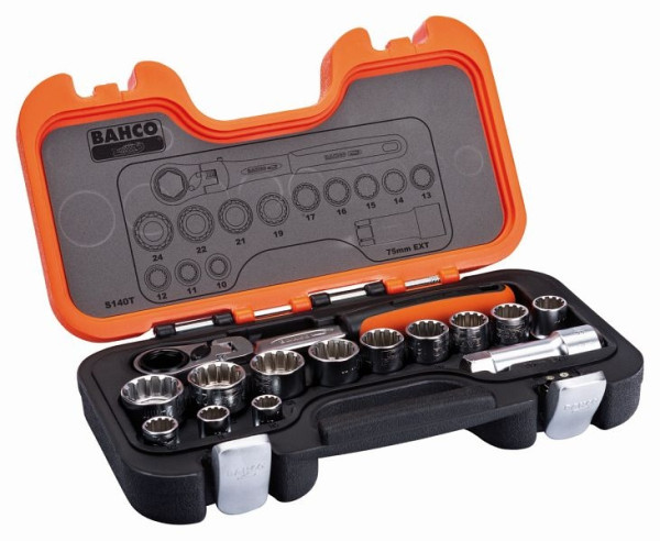 Bahco jeu de douilles traversantes 14pcs S140T