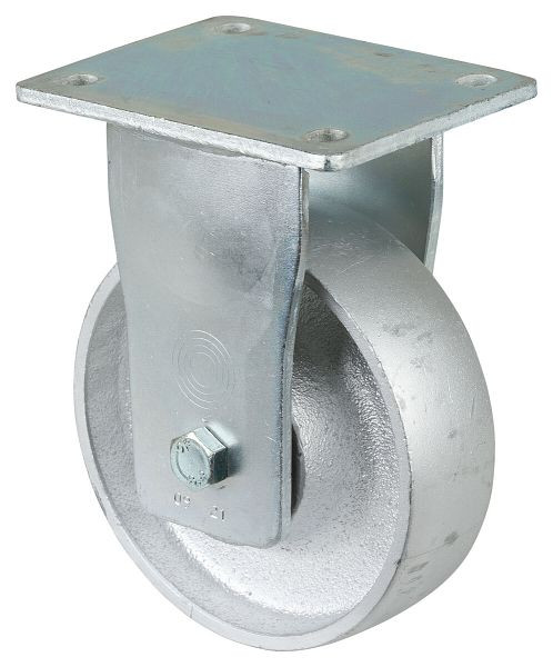 Roues BS Roulette robuste, roulette fixe, largeur de roue 45 mm, Ø roue 150 mm, capacité de charge 600 kg, bande de roulement coulée, corps de roue coulé, roulement à billes, RR110.C81.150