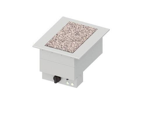 Plaque chauffante Stalgast "Drop-In" en granit 1xGN 1/1 505x620x390 mm couvercle en acier inoxydable, DI05107