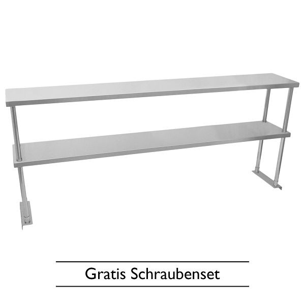 KuKoo restauration double étagère inox 180 cm, 24901