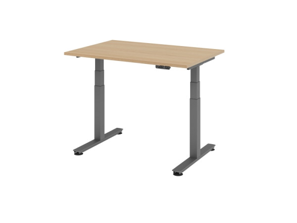 Hammerbacher bureau assis-debout électrique 120x80cm chêne, VXDSM12/E/G