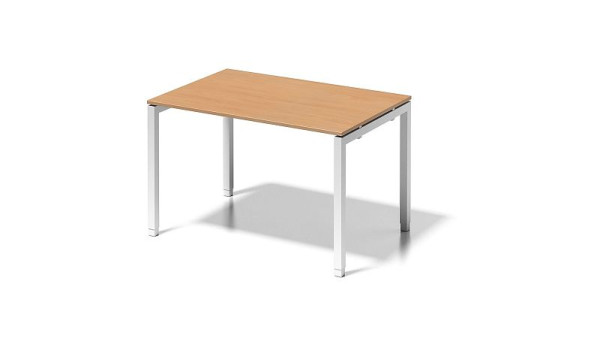 Bureau Bisley Cito, structure en U réglable en hauteur 650-850 mm, H 19 x L 1200 x P 800 mm, hêtre/blanc signalisation, DUH1208BC396