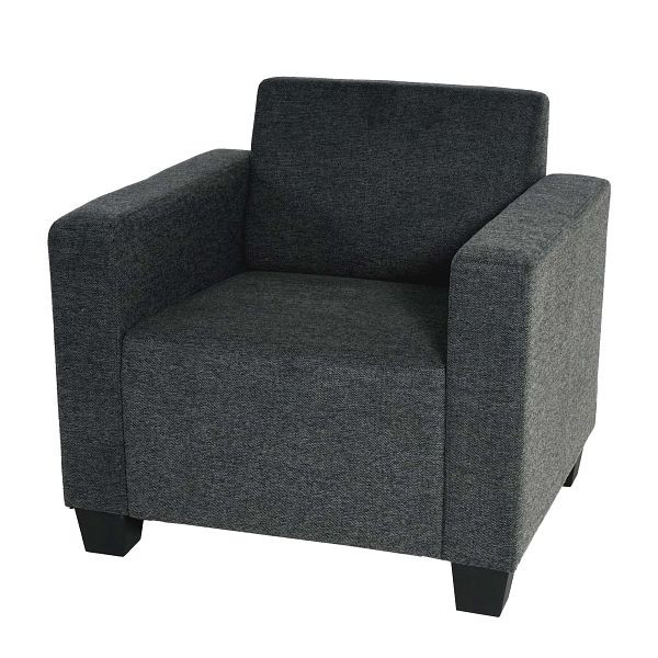 Fauteuil Mendler chaise longue Lyon, tissu/textile, gris anthracite, 75610