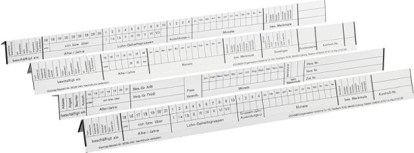 Bandes de planification et de rendez-vous Eichner pour dossiers du personnel, UE : 100 pièces, 9036-00040