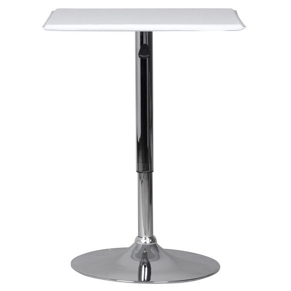 Amstyle table de bar Altona simili cuir blanc réglable en hauteur carrée, SPM3.053