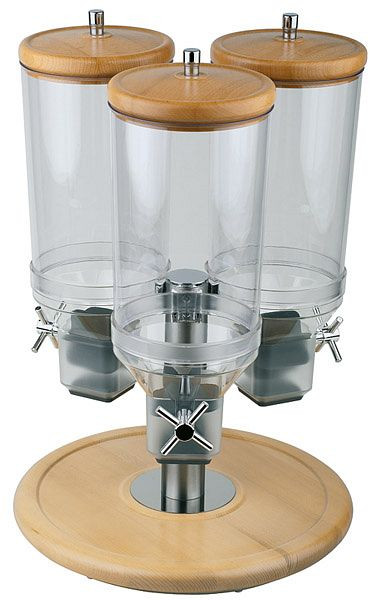 Distributeur de céréales APS -Rotation-, environ Ø 38 cm, hauteur 54 cm, hêtre (laqué imperméable), support solide rotatif, entonnoir en polycarbonate, 11975
