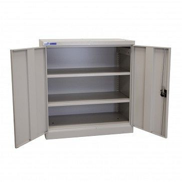 Armoire universelle ADB avec deux étagères, dimensions HxLxP : 1000x950x500 mm, couleur complète : gris, RAL 7035, 40846