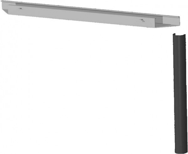 Kit d'électrification PC geramöbel pour bureaux (chemin de câbles, demi-chemin de câbles pliable, décharge de traction), 1600, anthracite, S-555902-A