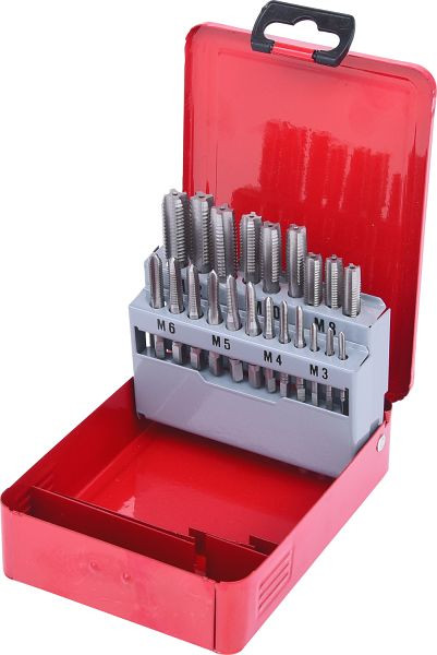 KS Tools HSS CO jeu de tarauds à main M, cassette en tôle d'acier 21 pièces M3-M12, 336.0631