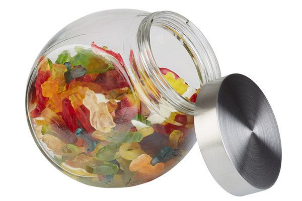 Pot de conservation APS avec couvercle, 12,5 x 19 cm, hauteur : 18 cm, verre, inox, avec couvercle à vis, 1 litre, 00637