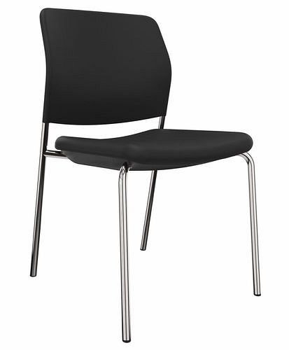 DENIOS chaise visiteur Cay, à quatre pieds, empilable, noir, 292437