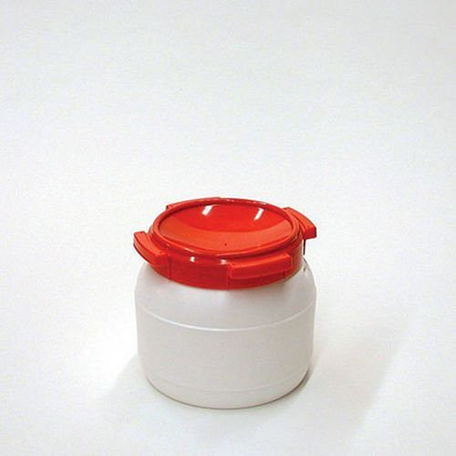 Fût à col large DENIOS WH 10 en polyéthylène (PE), volume de 10,4 litres, blanc-rouge, 179-656