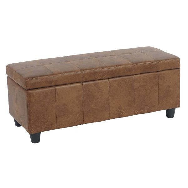 Coffre de rangement Mendler Kriens, banc banc, tissu/textile, 45x114x45cm, imitation daim, 33716