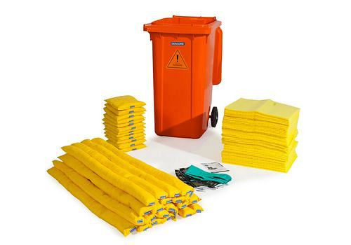 Kit d'urgence DENSORB en conteneur roulant B 24, rouge, version spéciale, 270-387