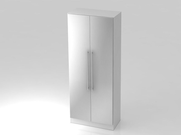 Armoire Hammerbacher 5OH, panneau de base, poignée de garde-corps blanc/argent, 80x42x200,4 cm (LxPxH), V7200/W/S/RE
