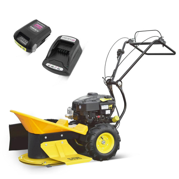 Tondeuse / tondeuse rotative BAMATO avec moteur Briggs & Stratton, démarrage électrique, 4 lames, poignée réglable en hauteur, largeur de coupe 640 mm, GS-875PRO