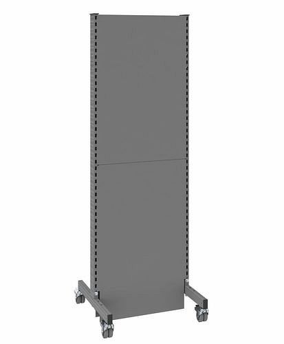 Cloison acoustique mobile DENIOS, champ de base, L 625, H 2000 mm, tôle perforée acoustique d'un côté, grise, 293062