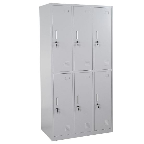 Casier Mendler Boston T829, casier pour objets de valeur, métal 6 compartiments, gris, 54028