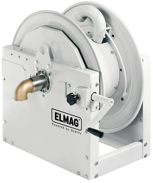 Enrouleur de tuyau industriel ELMAG série 700 / L 550, entraînement manuel pour air, eau, diesel, 20 bar, 43602