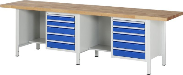 Etabli RAU série 8000 - modèle 8454, L3000 x P700 x H840-1040 mm, base système L2425 x P650 x H800-1000 mm, 03-8454A2-307B4H.11