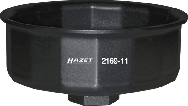 Clé pour filtre à huile Hazet, carré creux 12,5 mm (1/2 pouce), profil externe 14 pans, 97 mm, 2169-11
