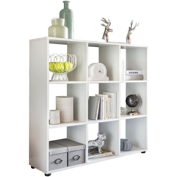 Wohnling Bibliothèque design ZARA avec 9 compartiments blanc 108 x 104 x 29 cm, WL5.275
