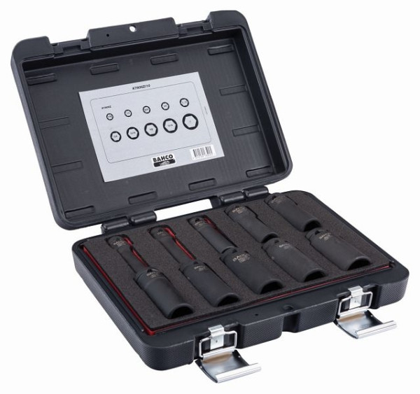 Jeu de douilles à choc Bahco 1/2", 6 pans, longues, pouces, 10 pièces, K7806Z/10