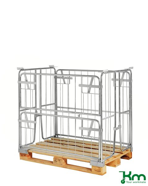 Conteneur palette Kongamek, 1200 x 800 x 1000 mm, porte sur le côté 1200 mm, KM901000